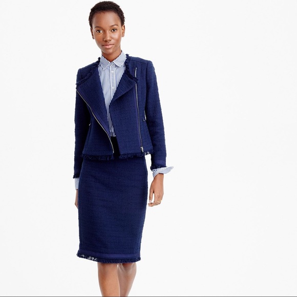 J. Crew Jackets & Blazers - 🎉 J. Crew suit - tweed motorcycle jacket and skirt